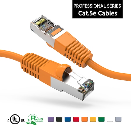 BESTLINK NETWARE CAT5E Shielded (FTP) Ethernet Network Booted Cable- 50Ft- Orange 100609OR